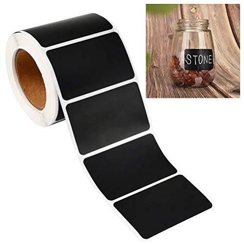 YOTINO 300Pcs Pegatinas de pizarra Pegatinas de pizarra Pegatinas de vinilo Pegatinas de pizarra de cocina Pegatinas impermeables reutilizables Frascos artesanales Etiquetas de organizador de cocina