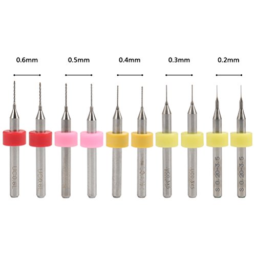 YOTINO Kit de Herramientas de Limpieza de Tobera 10Pcs Brocas Limpiadoras de cabezal de impresión para limpieza de Boquilla de Extrusora de Impresora 3D (0.2 mm 0.3 mm 0.4 mm cada Tamaño 2pcs)