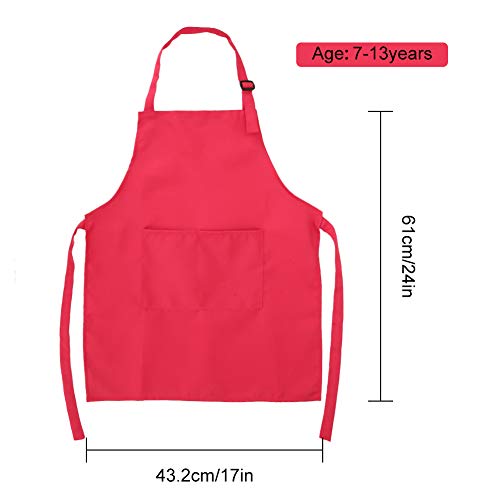 You&Lemon 4 Unidades Delantal de Dibujo para Niños de Jardín de Infantes Bata Multicolor de Cocinero de Niños Ajustable para Hornear(grande)