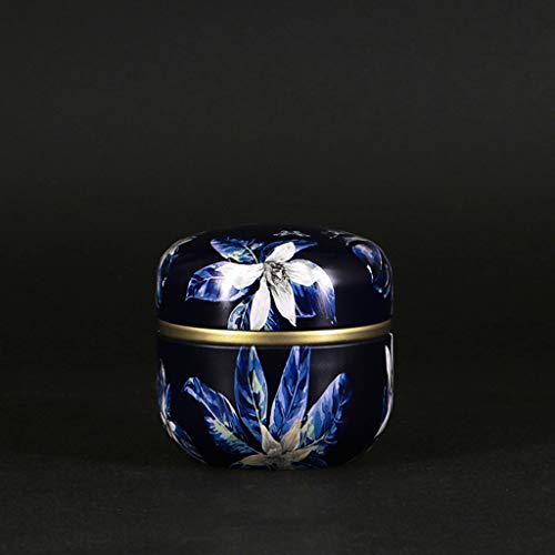 Youliy - Latas de té estilo japonés, diseño retro de flores, mini lata suelta, té, café, dulces, caja de metal, caja de almacenamiento redonda de metal, contenedor de cocina para el hogar