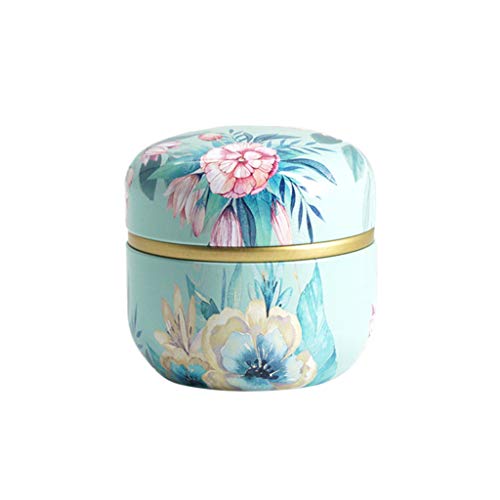 Youliy - Latas de té estilo japonés, diseño retro de flores, mini lata suelta, té, café, dulces, caja de metal, caja de almacenamiento redonda de metal, contenedor de cocina para el hogar