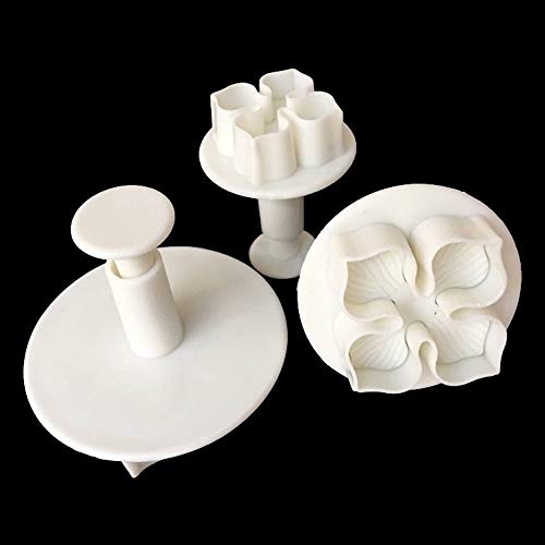 Youtaimei Producto satisfactorio 3 Unids Cake Plunger Fondant Cortador Decoración Molde Herramientas De Bricolaje 4 Hoja De Pétalos De La Herramienta De Relieve