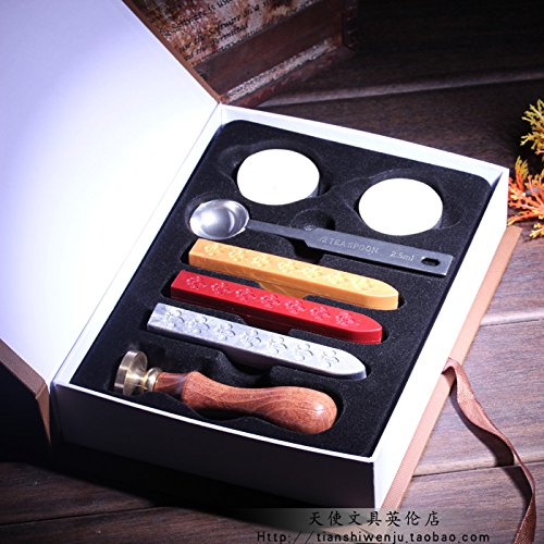 YPSelected Vintage A-Z 26 Alfabeto Letras Iniciales Sellado cucharas de Cera Velas Sello Sello Conjunto con Caja de Regalo (Letter U)