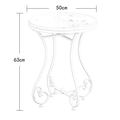 YPYJ Tablas Moderna Decoración del Hogar 19,9 Pulgadas Ronda Mesa Lateral Pequeña Mesa De Centro De La Sala Balcón Mini Tabla De Imitación De Mármol Corner Table
