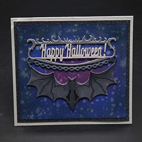 YQCZ Molde de Corte Bastidor de murciélago Troquelado Feliz Halloween Troquelado de Metal Cartas Stencil Scrapbooking en Relieve Nuevos Sellos y Troqueles artesanales