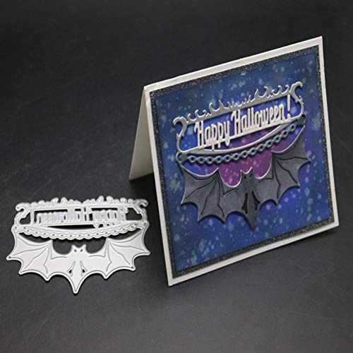 YQCZ Molde de Corte Bastidor de murciélago Troquelado Feliz Halloween Troquelado de Metal Cartas Stencil Scrapbooking en Relieve Nuevos Sellos y Troqueles artesanales
