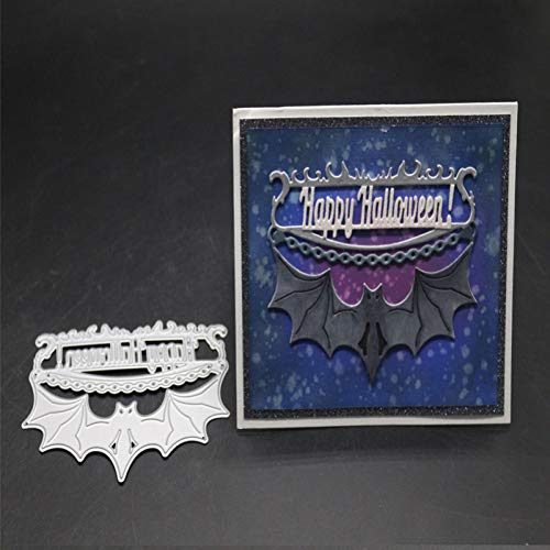 YQCZ Molde de Corte Bastidor de murciélago Troquelado Feliz Halloween Troquelado de Metal Cartas Stencil Scrapbooking en Relieve Nuevos Sellos y Troqueles artesanales