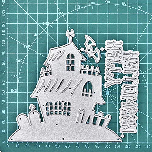YQCZ Molde de Corte Castillo de Halloween Troqueles de Corte de Metal con murciélago para Hacer Tarjetas Troqueles de álbum de Recortes Troquelado en Relieve Cortes Stencil Craft Nuevo