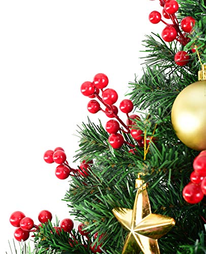 YQing 14 Piezas Tallos de Bayas Rojas Artificiales, 19.8cm Navidad Bayas Artificiales Acebo Navidad Decoracion para Árbol de Navidad Vacaciones y decoración del hogar (Burgundy Berries)