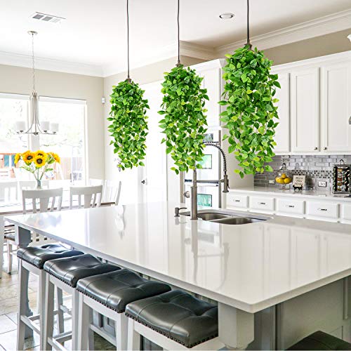 YQing 2 Piezas Artificial Hiedra Planta Colgante, Artificiales Verde Hojas de Hiedra Falsas para Pared Hogar Porche Jardín Valla Decoración