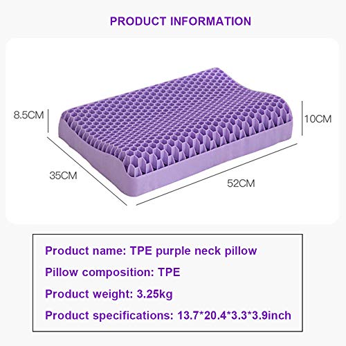 YQQWN Presión De Alivio Almohada Gel Lavable Almohada De Cuello Almohada Transpirable Almohada TPE Almohada Pectina Almohada, con Malla De Nido De Abeja, Estiramiento Y Rebote Suave Suave Y Elástico,