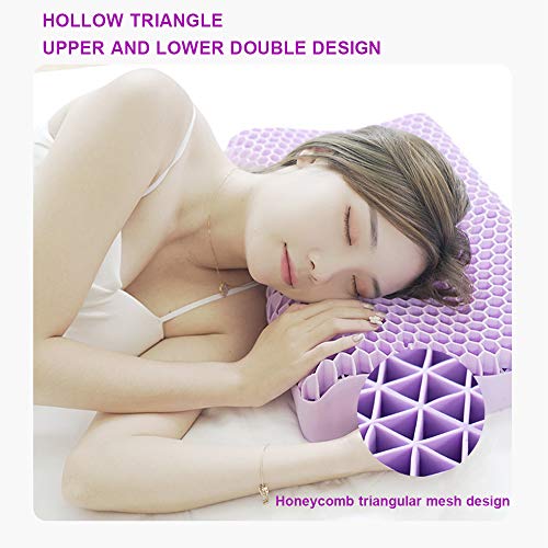 YQQWN Presión De Alivio Almohada Gel Lavable Almohada De Cuello Almohada Transpirable Almohada TPE Almohada Pectina Almohada, con Malla De Nido De Abeja, Estiramiento Y Rebote Suave Suave Y Elástico,
