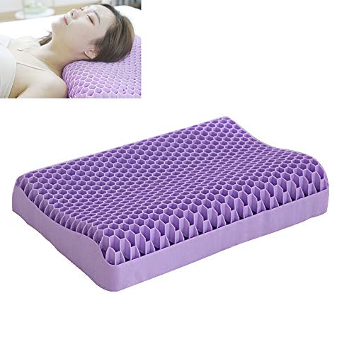 YQQWN Presión De Alivio Almohada Gel Lavable Almohada De Cuello Almohada Transpirable Almohada TPE Almohada Pectina Almohada, con Malla De Nido De Abeja, Estiramiento Y Rebote Suave Suave Y Elástico,