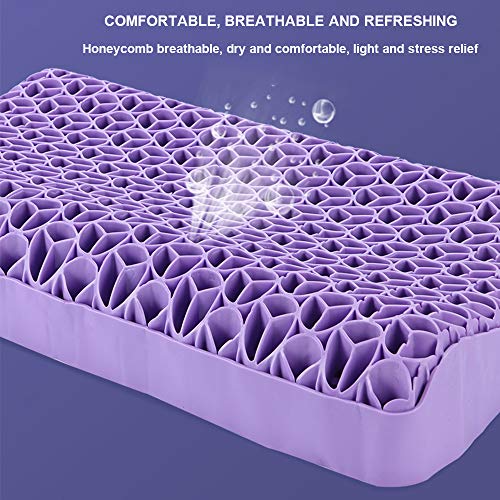 YQQWN Presión de Alivio Almohada Lavable Gel Almohada Almohada para Cuello Almohada Transpirable TPE Almohada Almohada pectina, Panal de Malla, Suave y elástico, Suave Estiramiento y Rebote