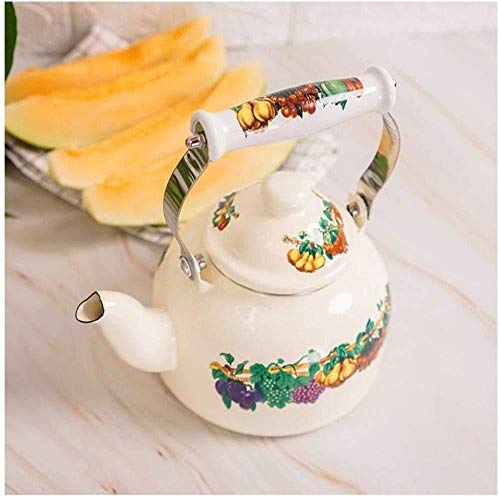 Yruog tetera Tetera de cerámica Tetera de esmalte Tetera de esmalte retro para estufa eléctrica Tetera con mango antideslizante Mango anti-caliente Preparación de té Café y agua caliente Cafetera