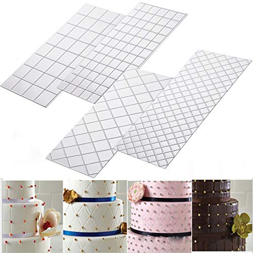ysister 8 Piezas Molde Silicona, moldes de Silicona rectangulares Pastel de Galletas Decoración gomosa para decoración de Pasteles Efecto de Encaje 3D Fondant Patrón clásico, Patrón de Encaje