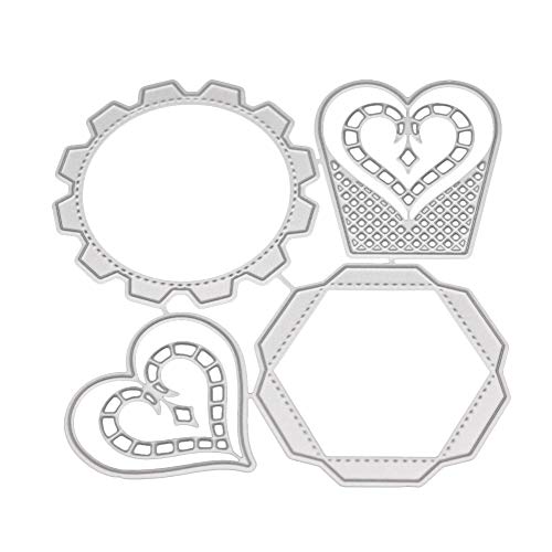 YSoutstripdu - Troqueles de Corte con Forma de corazón, Caja de Caramelos de Metal para Manualidades, álbumes de Recortes, Tarjetas y Plantillas de Regalo, Color Plateado
