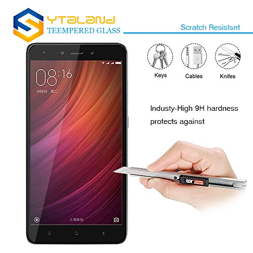 Ytaland - Protector de pantalla de cristal templado para Xiaomi Redmi Note 4 X (3 G/32 G) de 5,5 pulgadas, protector de pantalla para Xiaomi Redmi Note 4 Global Version (negro)