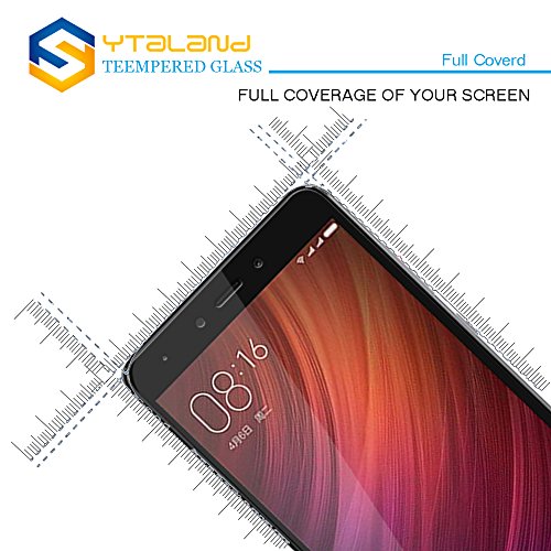 Ytaland - Protector de pantalla de cristal templado para Xiaomi Redmi Note 4 X (3 G/32 G) de 5,5 pulgadas, protector de pantalla para Xiaomi Redmi Note 4 Global Version (negro)