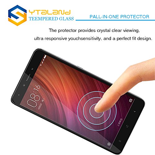 Ytaland - Protector de pantalla de cristal templado para Xiaomi Redmi Note 4 X (3 G/32 G) de 5,5 pulgadas, protector de pantalla para Xiaomi Redmi Note 4 Global Version (negro)