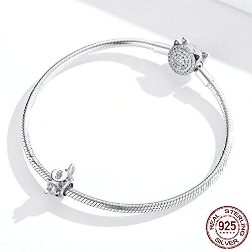 YUANB Cuentas de Metal de tetera hueca calada de Plata de Ley 925 para mujer, abalorio de fabricación de joyas para pulsera, accesorio Bsc274
