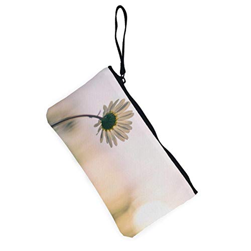 Yuanmeiju Una Cartera de Lona con Margaritas Blancas. Exquisitos monederos. El Monedero de Lona pequeño se Utiliza para Guardar Monedas, Documentos de Identidad y Otros.