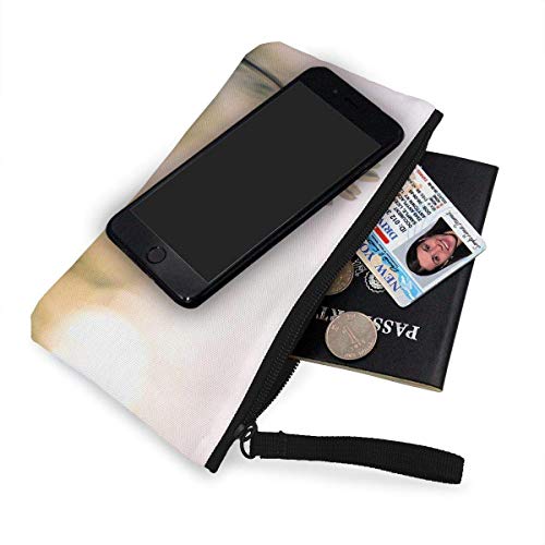 Yuanmeiju Una Cartera de Lona con Margaritas Blancas. Exquisitos monederos. El Monedero de Lona pequeño se Utiliza para Guardar Monedas, Documentos de Identidad y Otros.