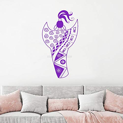 YuanMinglu Etiqueta de Estilo Africano Apliques de Pared de Belleza Arte Africano Etiqueta de Pared de Escultura Africana Papel Pintado extraíble púrpura L 84cm x 157cm