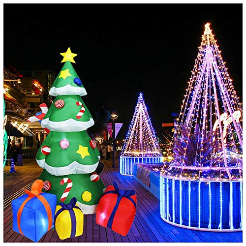 YUASIA 7 Pies LED Se Iluminan Árbol De Navidad Gigante Inflable con 3 Cajas De Regalo para La Decoración De Blow Up Yard, Bajo Techo En Exteriores Jardín Jardín Decoración Navideña