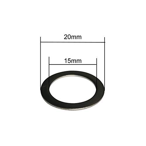 Yuauy 20 arandelas de pedal de 20 mm x 15 mm con 1 mm de grosor de acero inoxidable de repuesto para Moutain Bike Road Bike