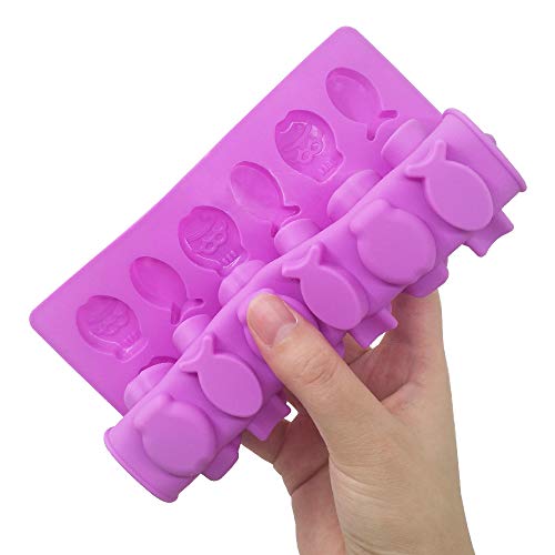 YuCool - Moldes de silicona con forma de pez (3 unidades), color morado, azul y verde