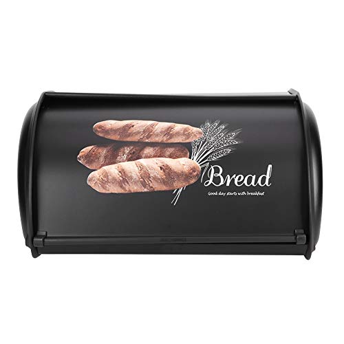 Yuehuam Contenedor de Pan Contenedor de Acero Inoxidable de Gran Capacidad Caja de Pan Galletas Panes Pasteles Organizador de Almacenamiento para Encimera