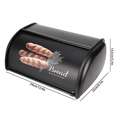 Yuehuam Contenedor de Pan Contenedor de Acero Inoxidable de Gran Capacidad Caja de Pan Galletas Panes Pasteles Organizador de Almacenamiento para Encimera