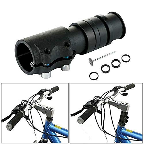 Yuelso Montaña de la Bicicleta del Manillar del vástago Tenedor Rise Up extensión del suplemento Head Up Adaptador de Aluminio Stem Stem Bicicleta de Carretera (Color : 124mmBlack)
