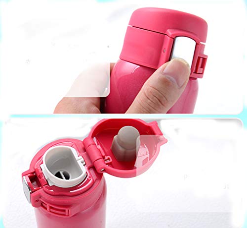 YUEMING Botella de Agua con Aislamiento al vacío, Taza de Viaje de café Termo de Acero Inoxidable, Botella de Agua de Deportes Termo de Acero Inoxidable,500ml (Rosa)