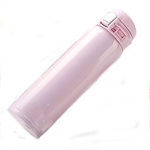 YUEMING Botella de Agua con Aislamiento al vacío, Taza de Viaje de café Termo de Acero Inoxidable, Botella de Agua de Deportes Termo de Acero Inoxidable,500ml (Rosa)