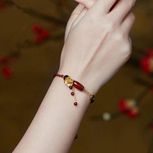 YUESFZ Brazalete Tobilleras Pulseras Dia De La Madre Pulseras El Corte Ingles Colgante Chino Ciruela Niña Viento Nacional Ajustable Cuerda Roja Auspiciosos De Año Nuevo