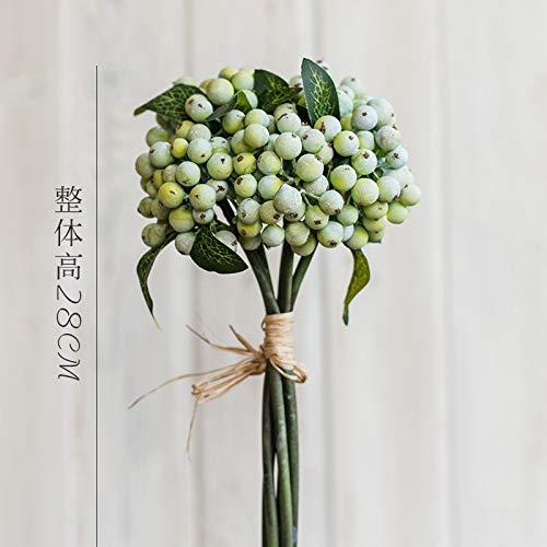 yueyue947 1 Manojo de racimo de Bayas/simulación Floral Decorativa Fruta/Escarcha Verde