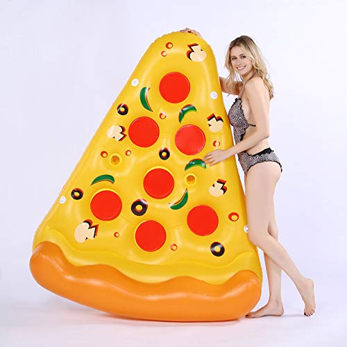 YUHUANG Pizza Flotante Fila de Montaje Adulto Anillo de natación Cama Flotante reclinable Inflable Suministros Salvavidas Salvavidas