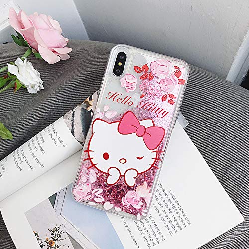 YUJINQ - Carcasa para Samsung A50, A30s, A50s, diseño de Hello Kitty con purpurina, color transparente, TPU acrílico, rosa, for Samsung A50