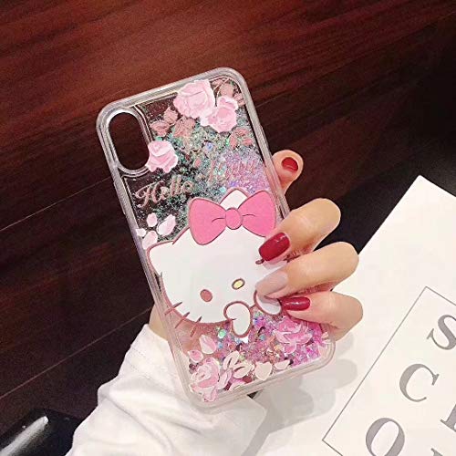 YUJINQ - Carcasa para Samsung A50, A30s, A50s, diseño de Hello Kitty con purpurina, color transparente, TPU acrílico, rosa, for Samsung A50