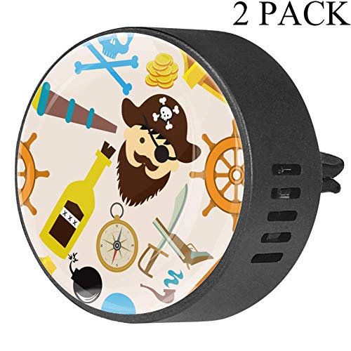 Yumansis Brújula Pirata de Dibujos Animados Negro 2 Coche difusor aromaterapia Aromas Universal aceites Esenciales esencias aroflora（5 fragancias para Elegir ） Frangipani