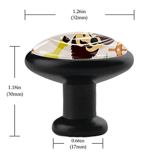 Yumansis Brújula Pirata de Dibujos Animados Perillas de gabinete de Cocina de Metal Negro Tirador de Puerta Muebles Tiradores de Muebles Tiradores de Hardware para Armario, Armario, Oficina 32mm