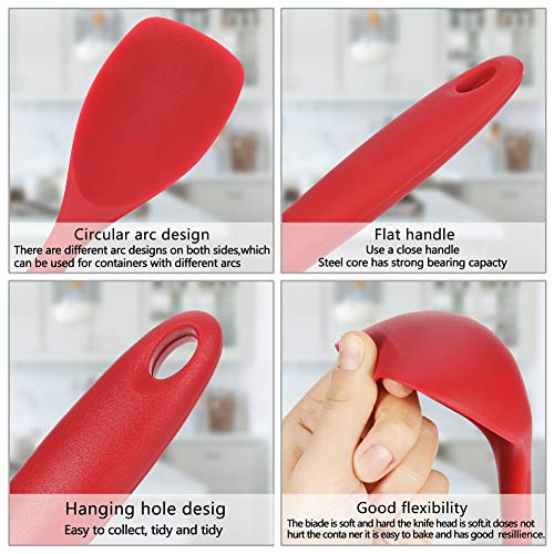 Yumi V 5Juegos Utensilios de Cocina de Silicona Antiadherentes Resistentes al Calor Fáciles de Limpiar(Rojo)