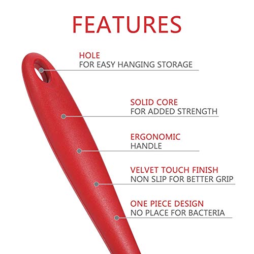 Yumi V 5Juegos Utensilios de Cocina de Silicona Antiadherentes Resistentes al Calor Fáciles de Limpiar(Rojo)
