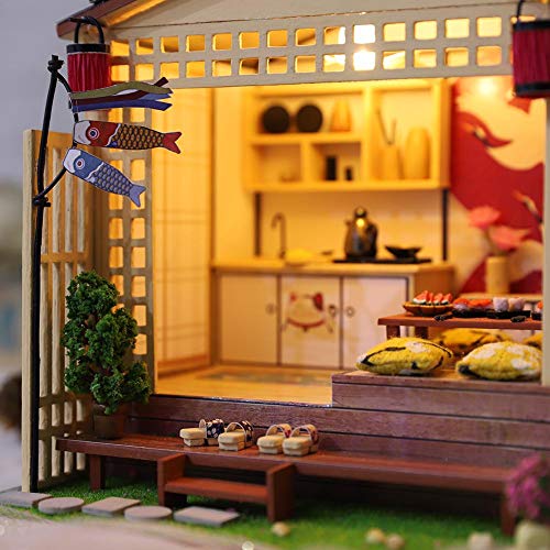 Yunhigh-uk Kit de Modelo de casa en Miniatura de casa de muñecas de Madera Japonesa Juego de Muebles de Cabina de Estilo japonés DIY para Regalo de cumpleaños de San Valentín