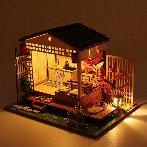 Yunhigh-uk Kit de Modelo de casa en Miniatura de casa de muñecas de Madera Japonesa Juego de Muebles de Cabina de Estilo japonés DIY para Regalo de cumpleaños de San Valentín