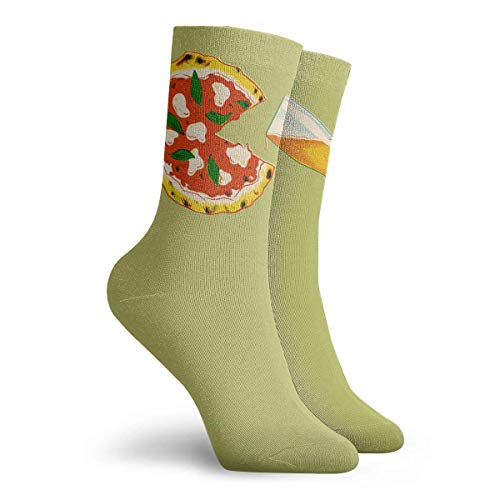 YUNJUAN Cómo Combinar Cerveza y Pizza Calcetines Unisex cómodos Calcetines Deportivos Casuales Calcetines novedosos