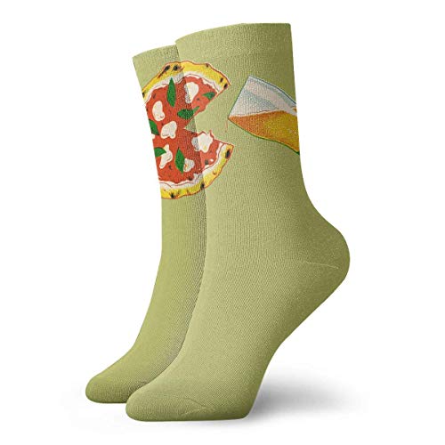 YUNJUAN Cómo Combinar Cerveza y Pizza Calcetines Unisex cómodos Calcetines Deportivos Casuales Calcetines novedosos