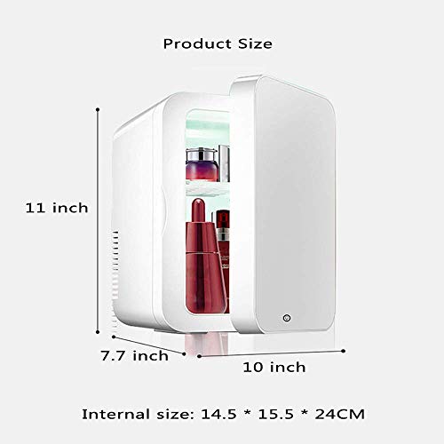 YUTGMasst Maquillaje Nevera con Espejo LED, El Coche De Refrigerador, Mini Refrigerador del Refrigerador/For Cosméticos para Maquillaje Y Cuidado La Piel, Casa Bar (8 litros / 8.4 Cuartos Galón)